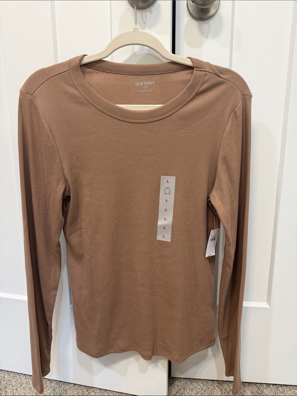 Old Navy Long-Sleeve Thermal Crewneck Top - Tan